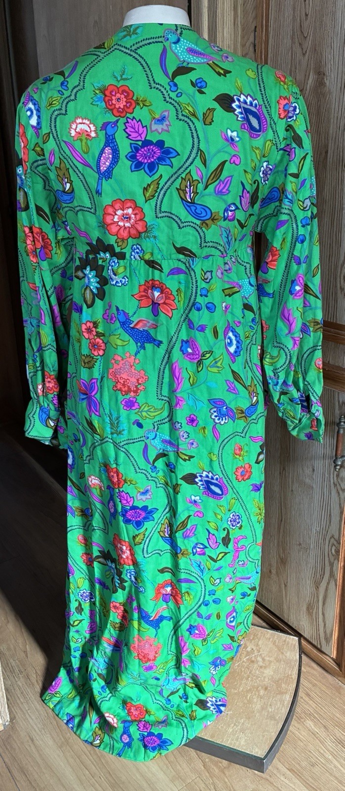 Mr Mort Stan Herman Green Psychedelic 1960 Maxi Dress Hippie Festival Designer M
