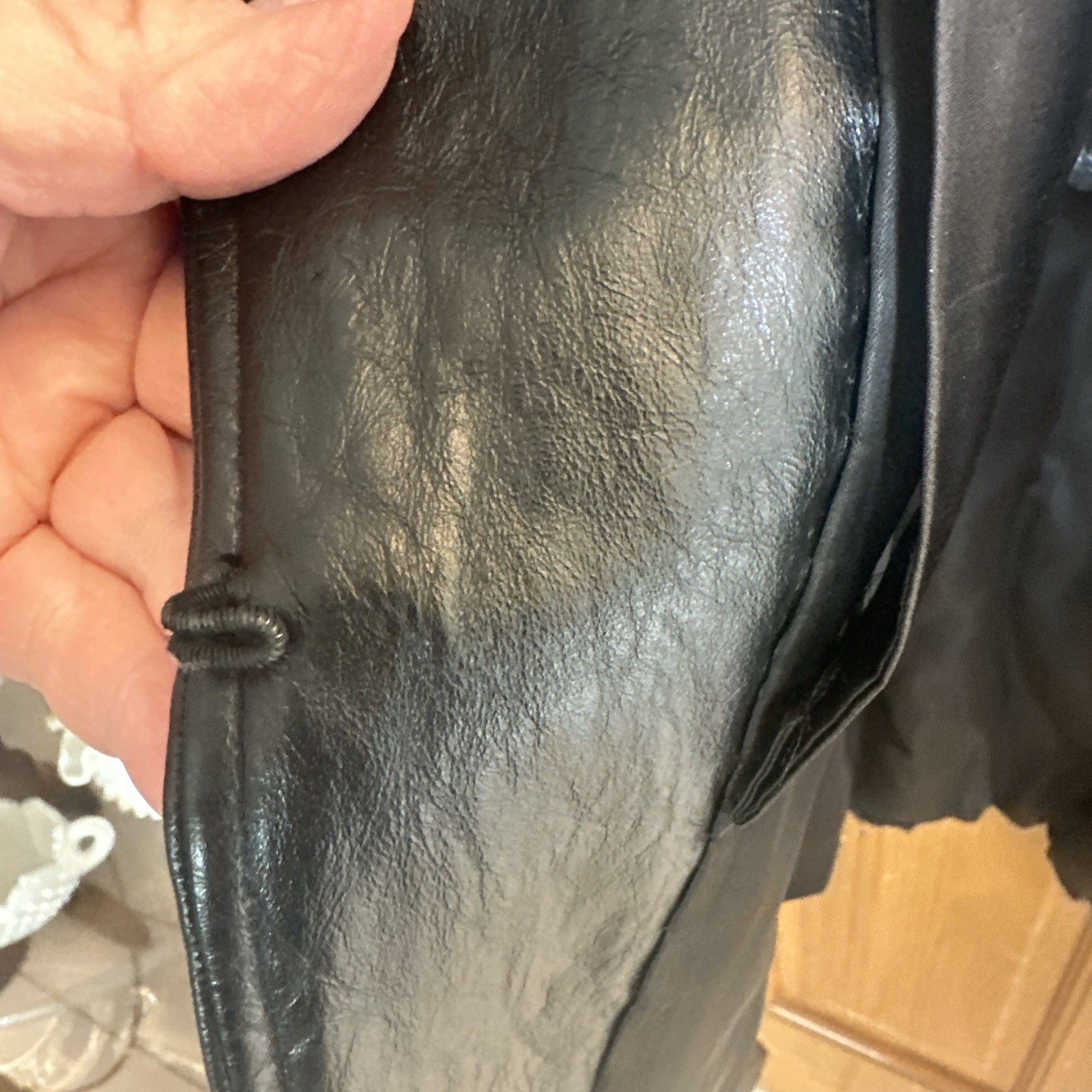 Vintage Sheared Black Mink And Leather Coat