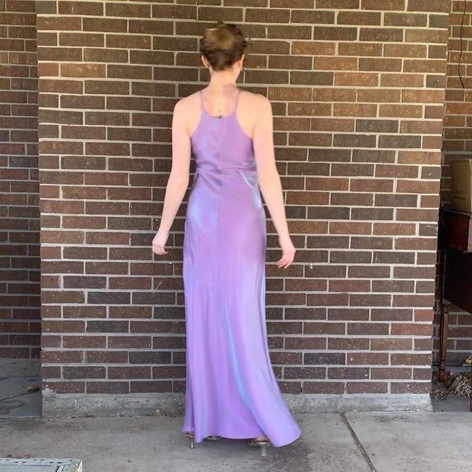 90’s Chelsea Nites Lavender Iridescent Beaded Gown Size S/M