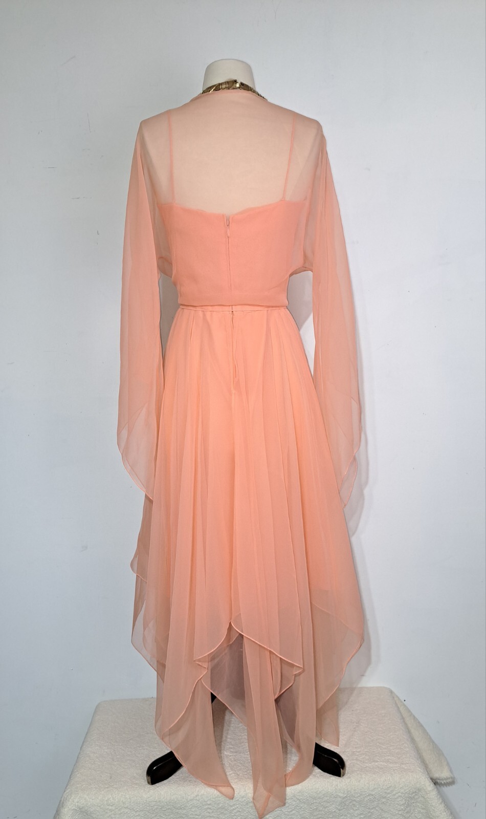 Vintage 1970s Handkerchief Festival Dress XS Don Luis de Espana Double Chiffon