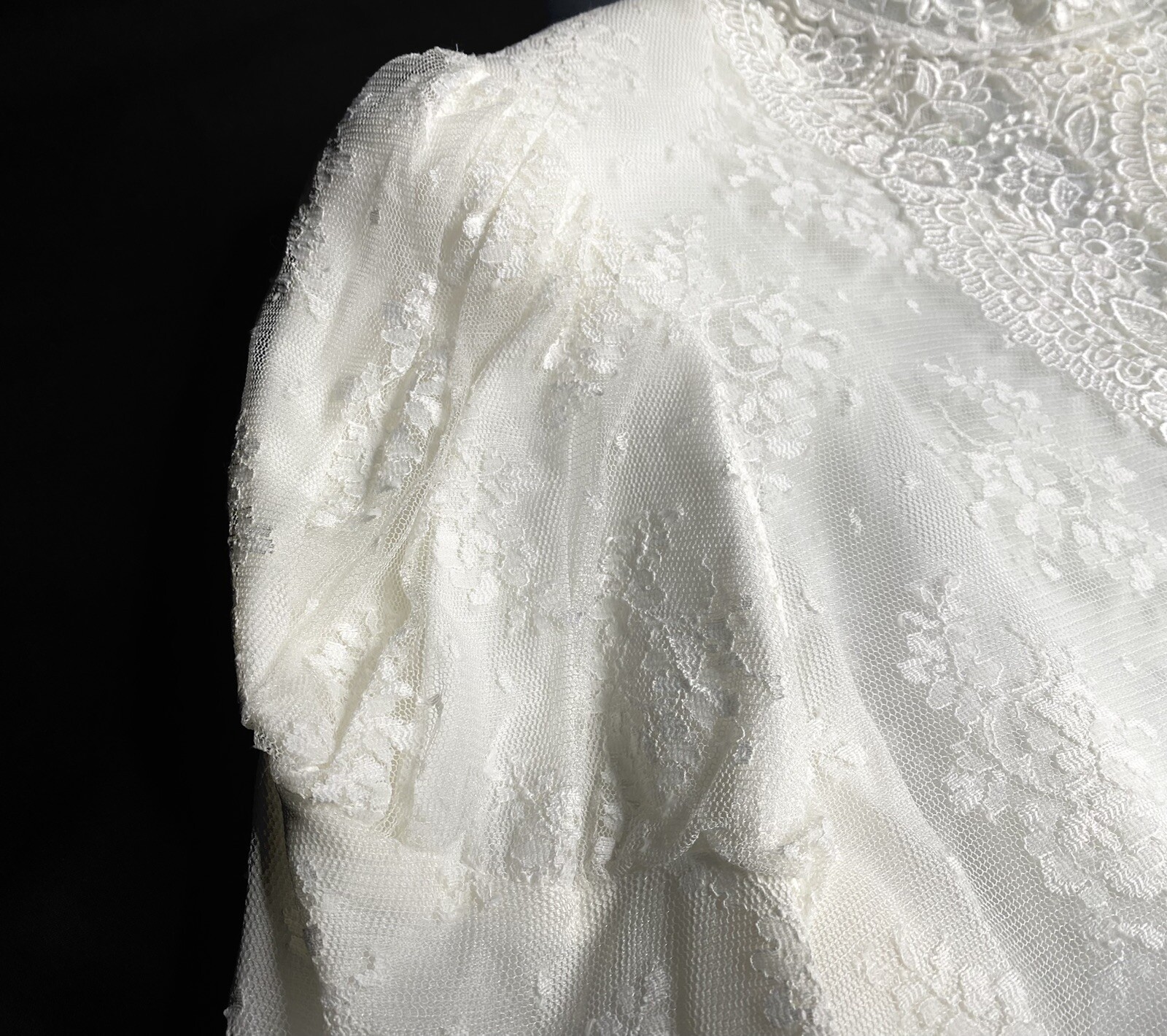 Vintage 80s Scott McClintock White Lace Victorian Blouse Sz 14 See Measurements