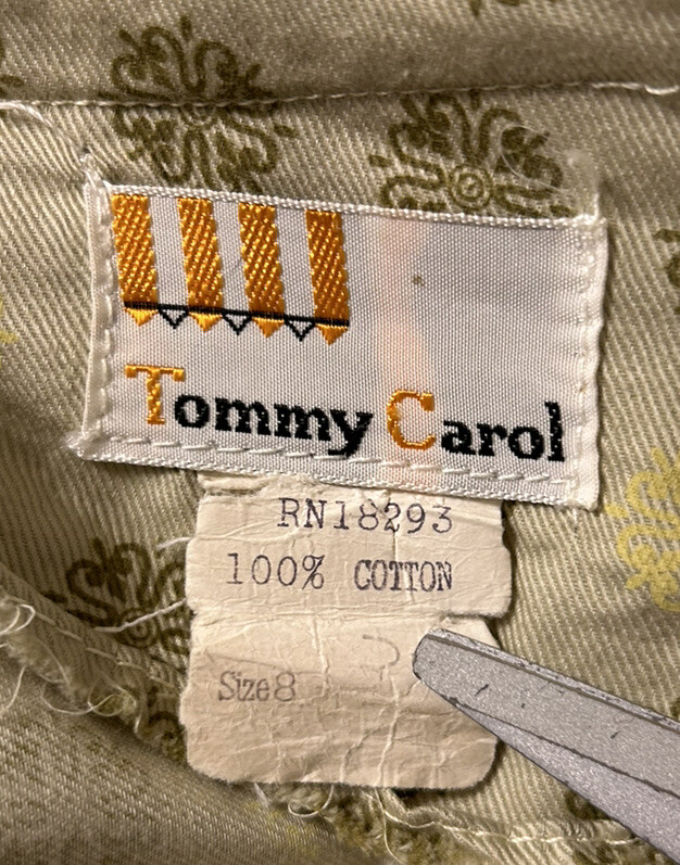 Vtg. 60s Tommy Carol Dress Sz.8 100% Cotton Fit & Flare Metal Zip 30-24-38