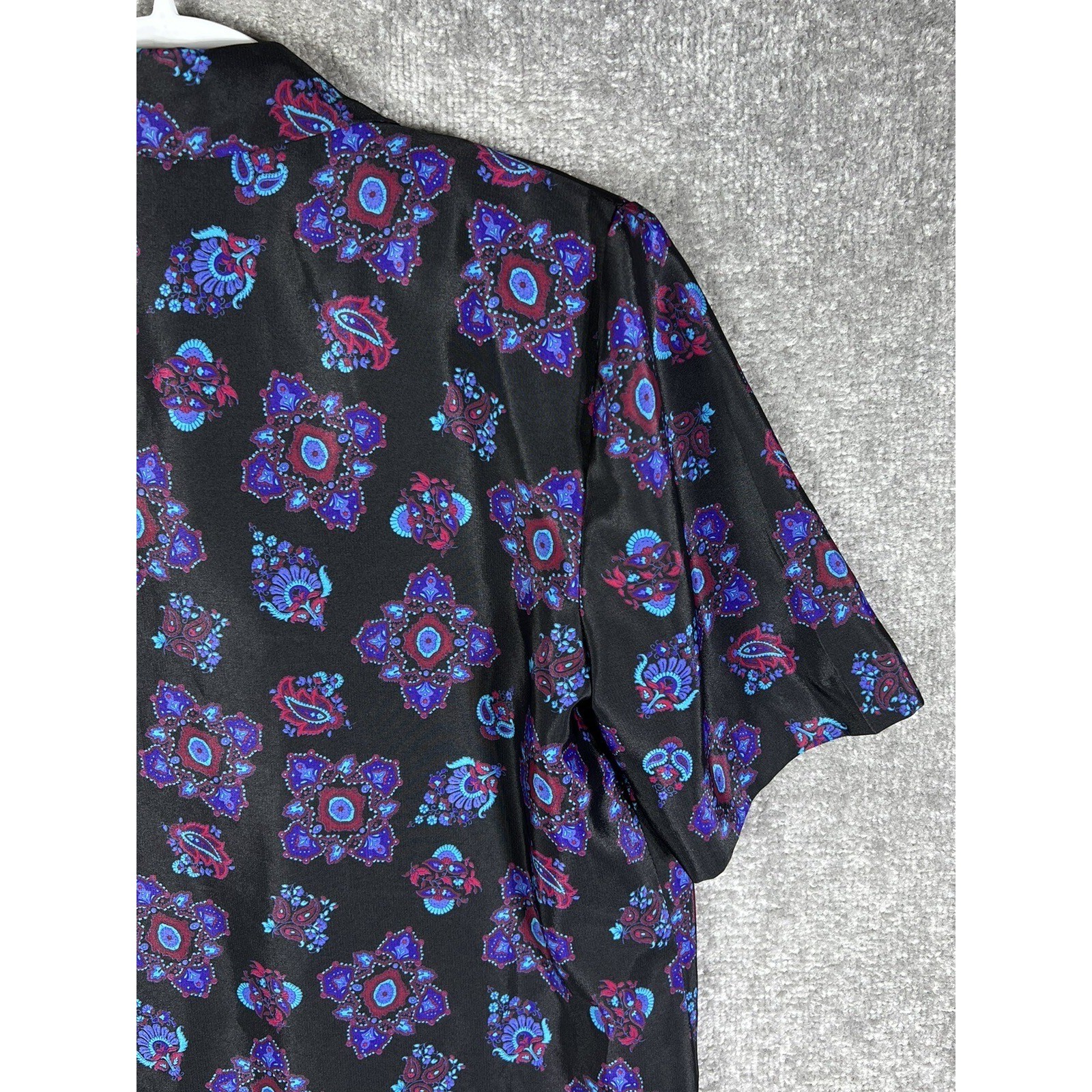 Vintage Leslie Fay Petites Floral Button Up Top Blouse Womens Size 10 Petite 10P