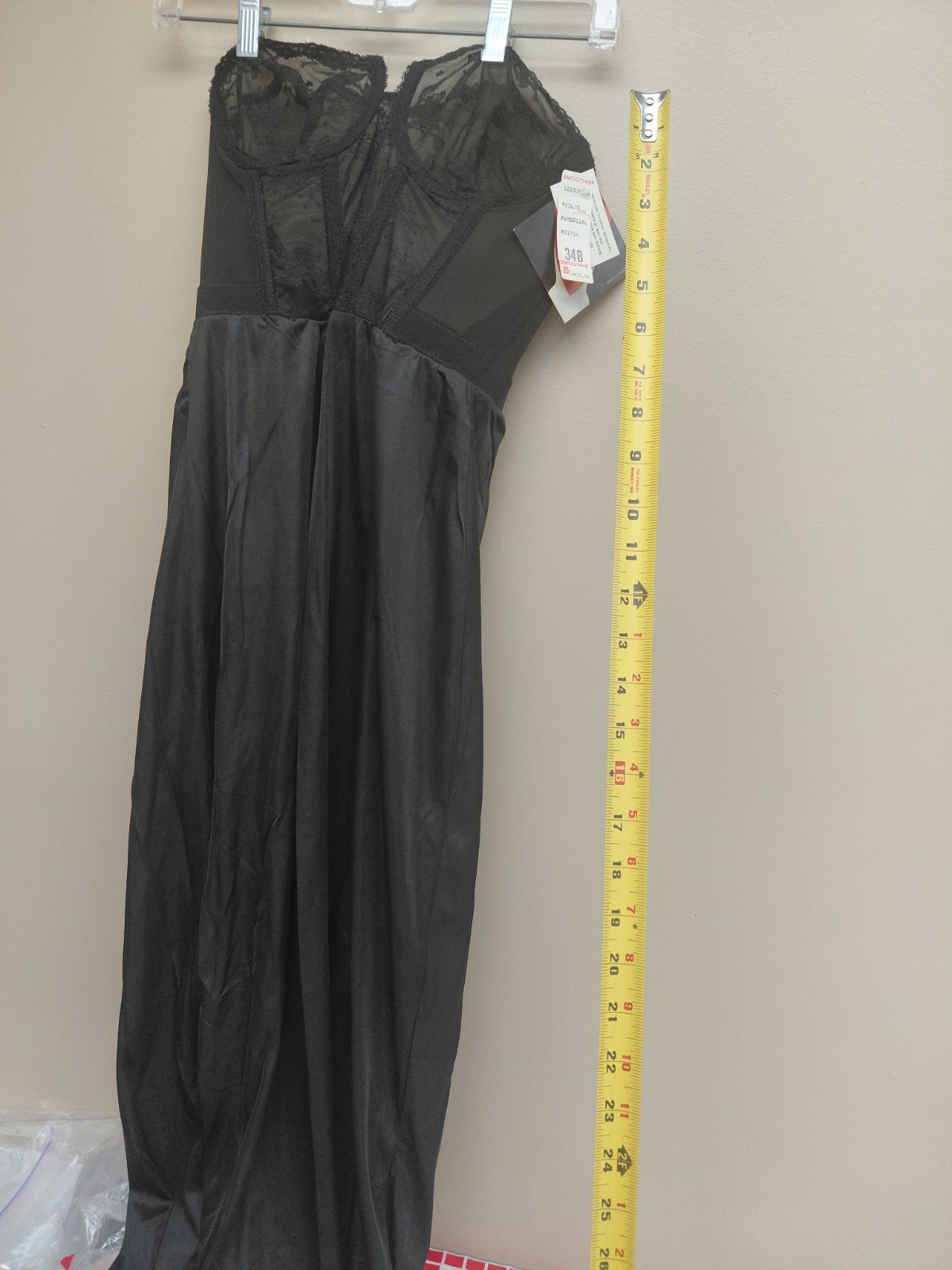 Vintage Backtalk By Smoothie Black Lingerie Dress Size 34B