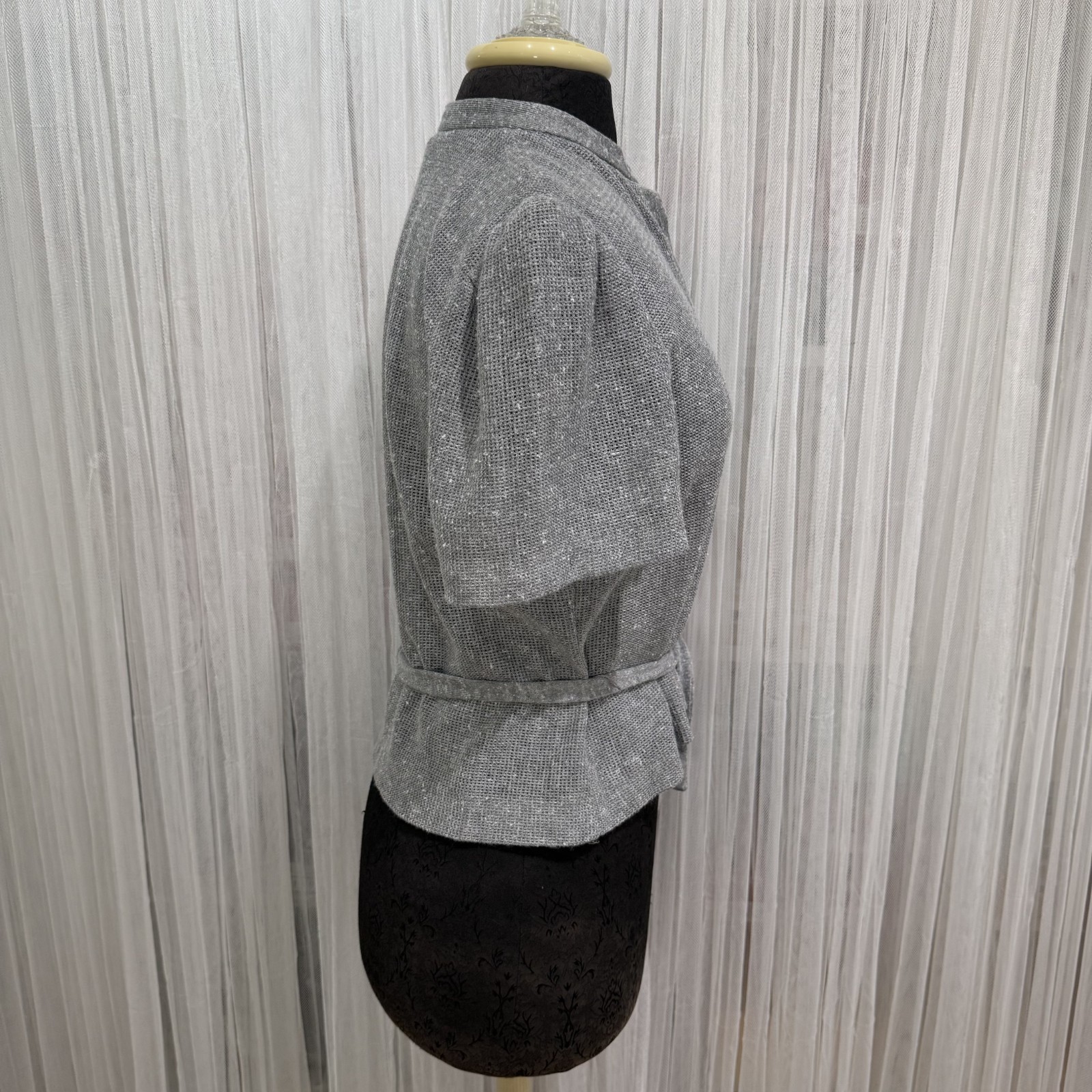 Vintage Marty Gutmacher Gray Short Sleeve Sweater ILGWU Union Made USA Size 8