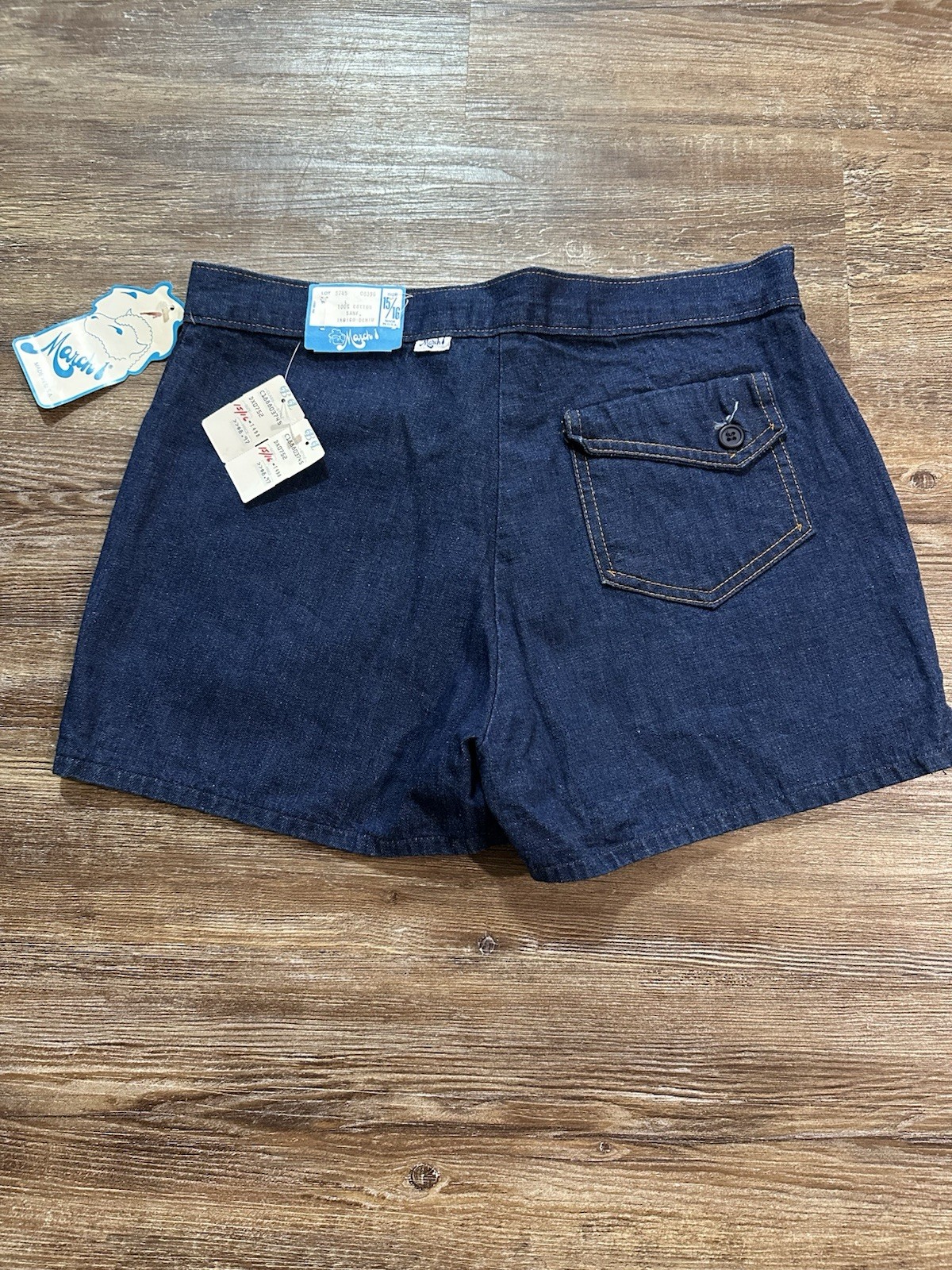 Vintage 70s March 1 Indigo Blue Jeans Hot Pants Daisy Duke Shorts New With Tags