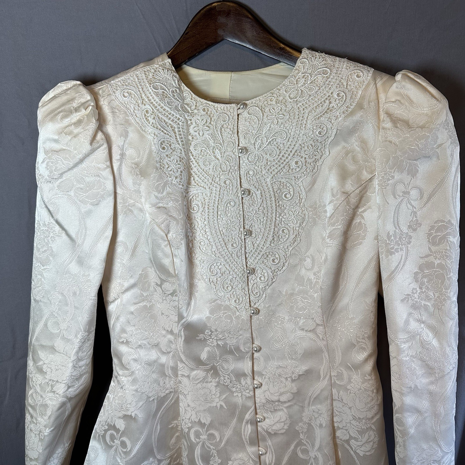Vtg Jessica McClintock Ivory Lace Skirt Suit 2pc Gunne Sax Style Bridal Size 10