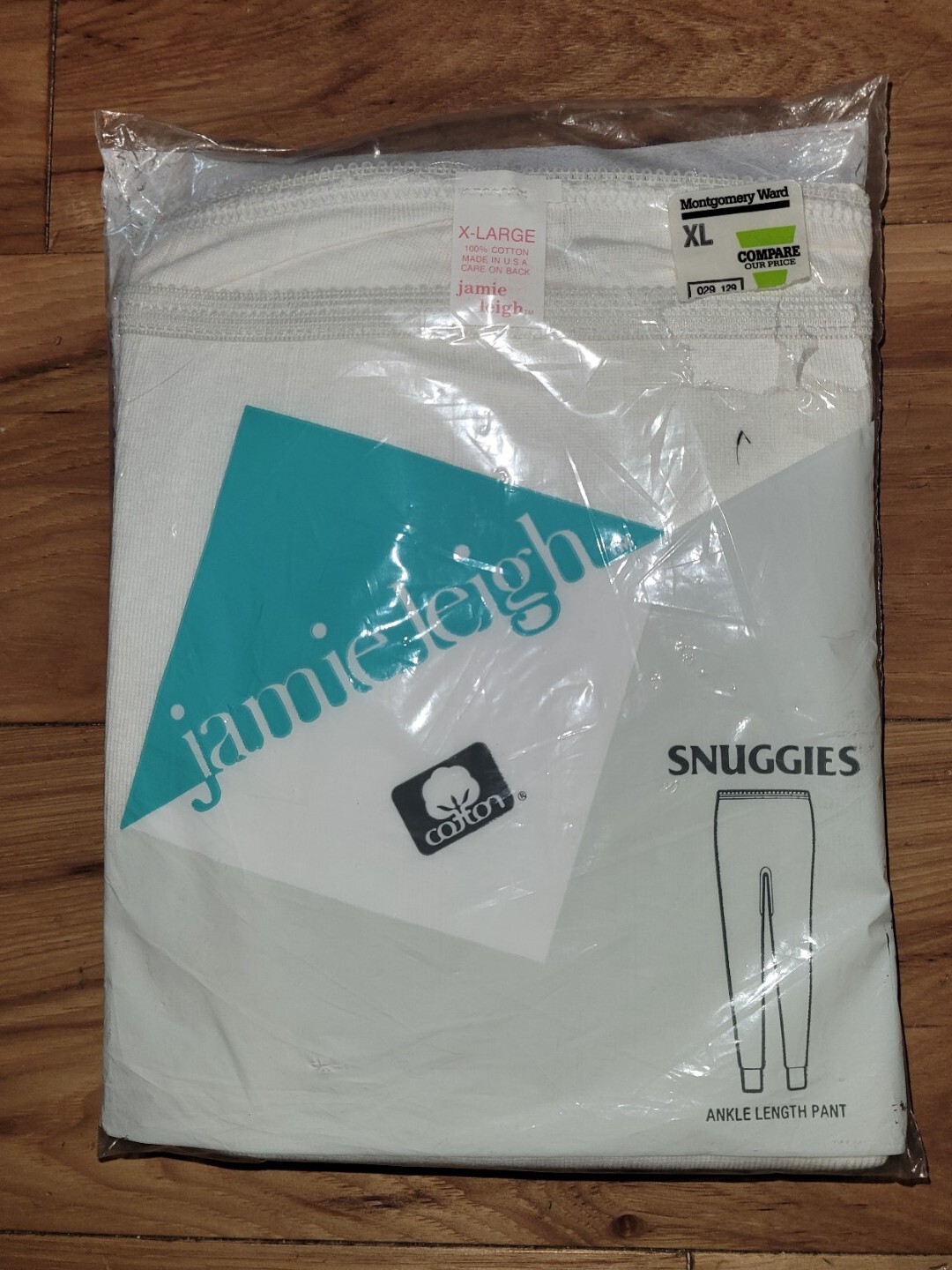 Vtg. NOS Snuggies Ankle Length Pants Cotton Jamie Leigh Montgomery Ward USA New