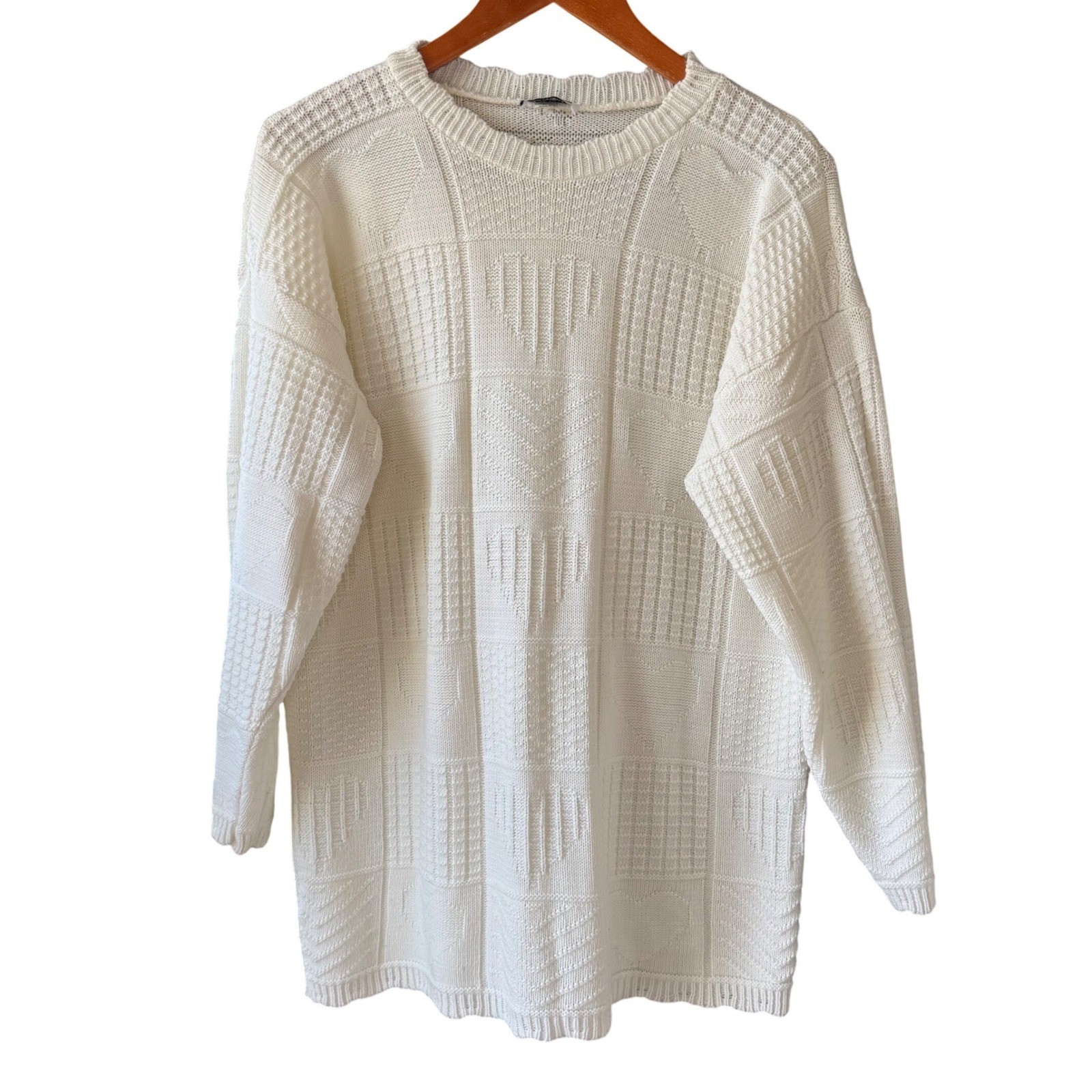 Basic Editions Vintage Acrylic Sweater Scalloped Women’s Size Large