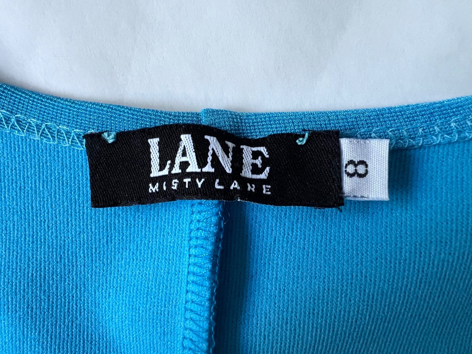 VTG 90’s Lane Misty Lane Blue Green Short Sleeve Color Block Bodycon Dress SZ 8