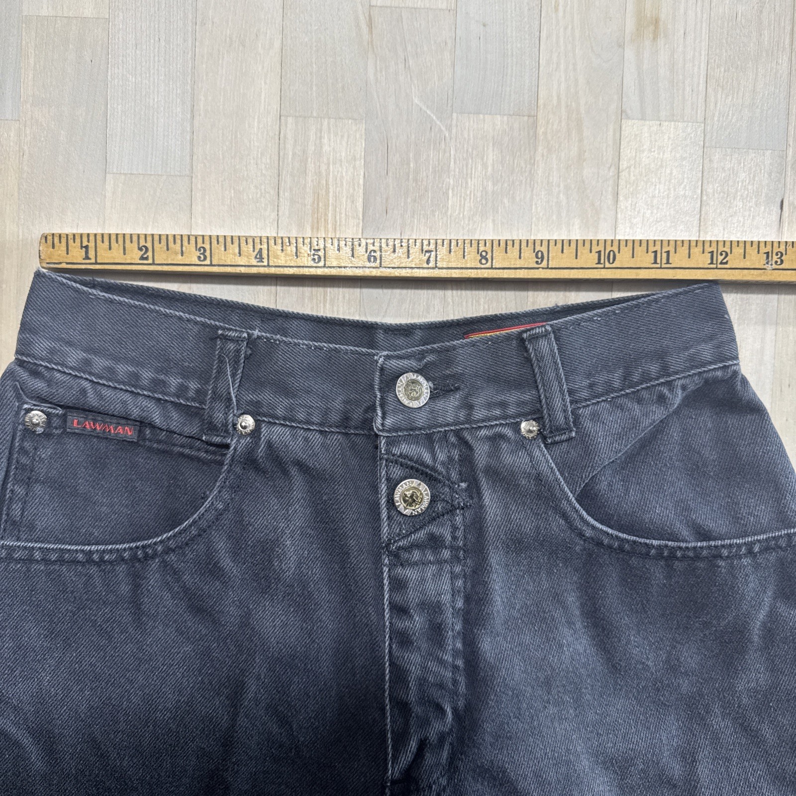 Vtg Lawman World Class Superior Fit High Waised Western Jeans Size 24×34 Black