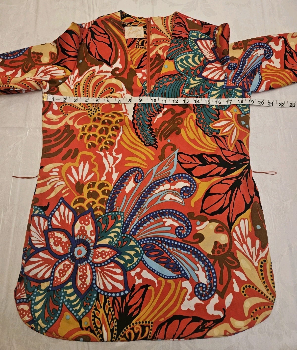 Vintage Concept 70’s Swirl Women’s Blouse (12) Necklace/Belt Not Included Groovy