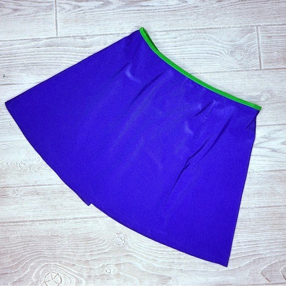 Vintage Cole of California blue and green 80s retro short wrap skirt coverup
