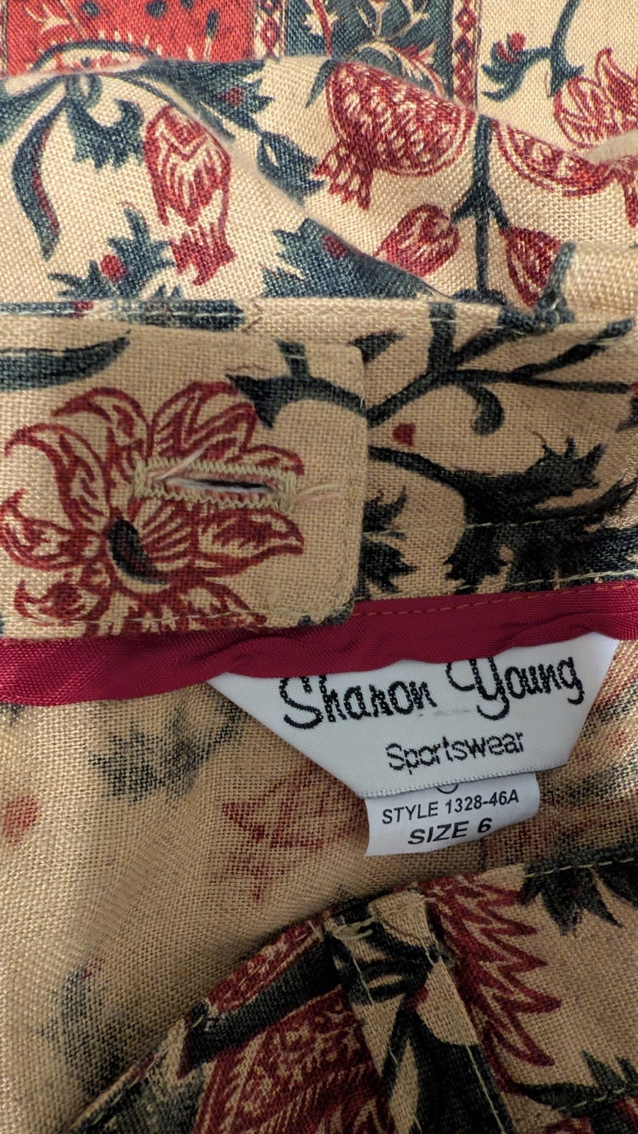Vintage 90’s Sharon Young Folk Bohemian Artsy Midi Skirt Vest Set Women’s Small
