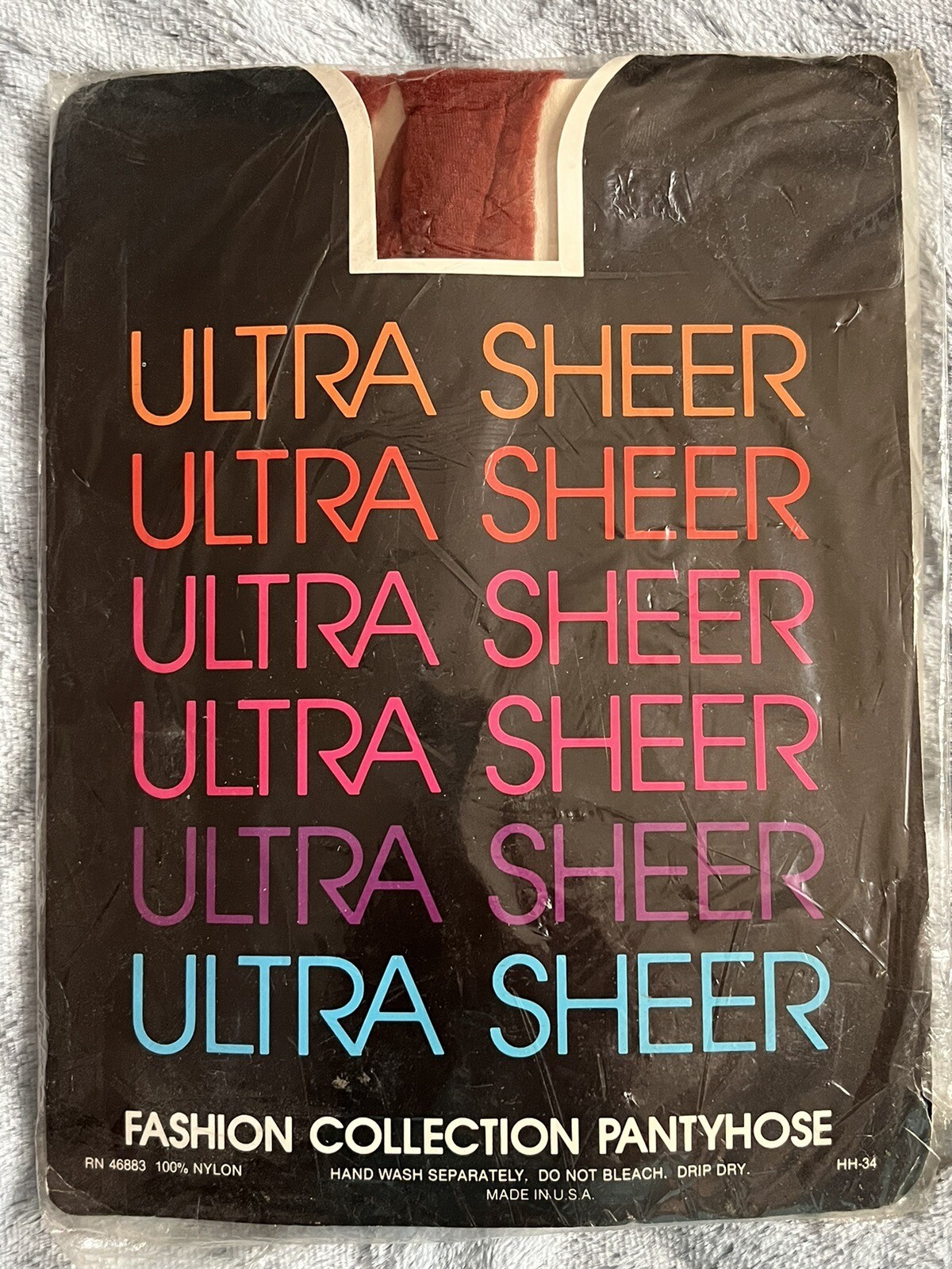 Ultra Sheer Fashion Collection Pantyhose Red One Size 100-160 Lbs Vintage