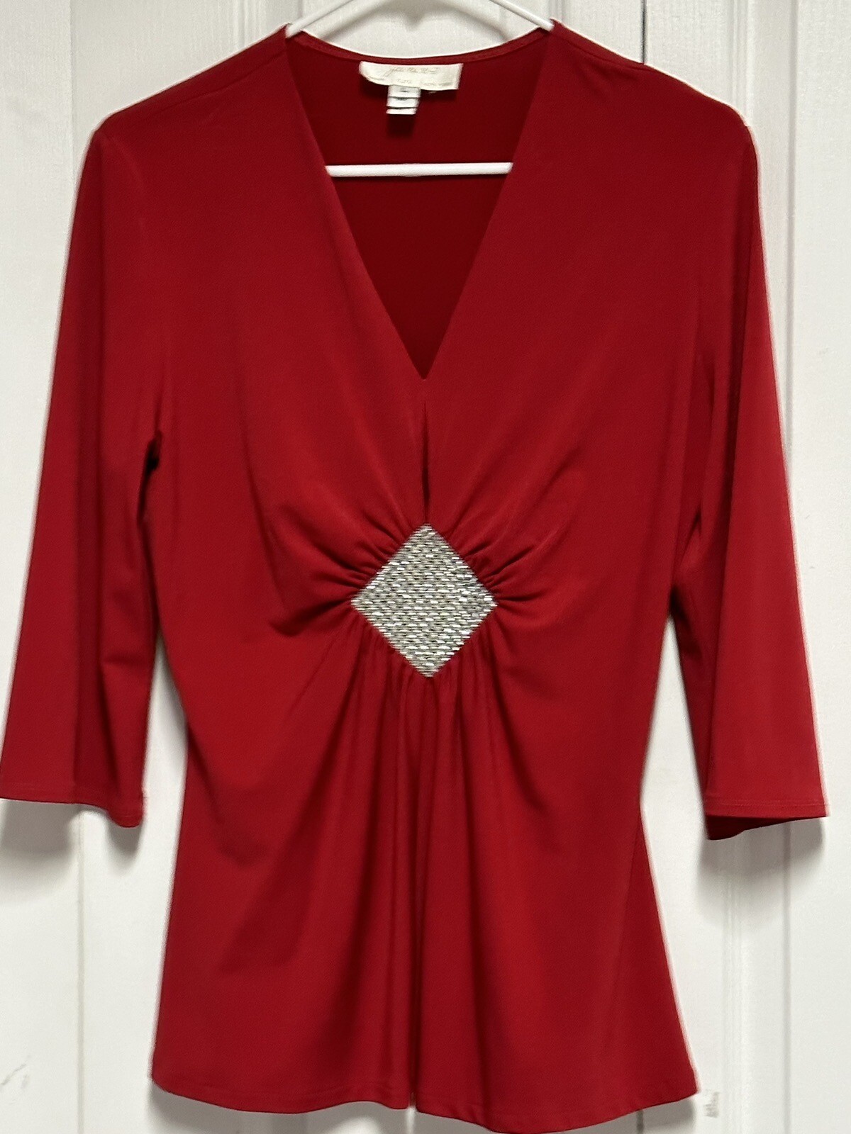 Vintage Janine Red Blouse Size L