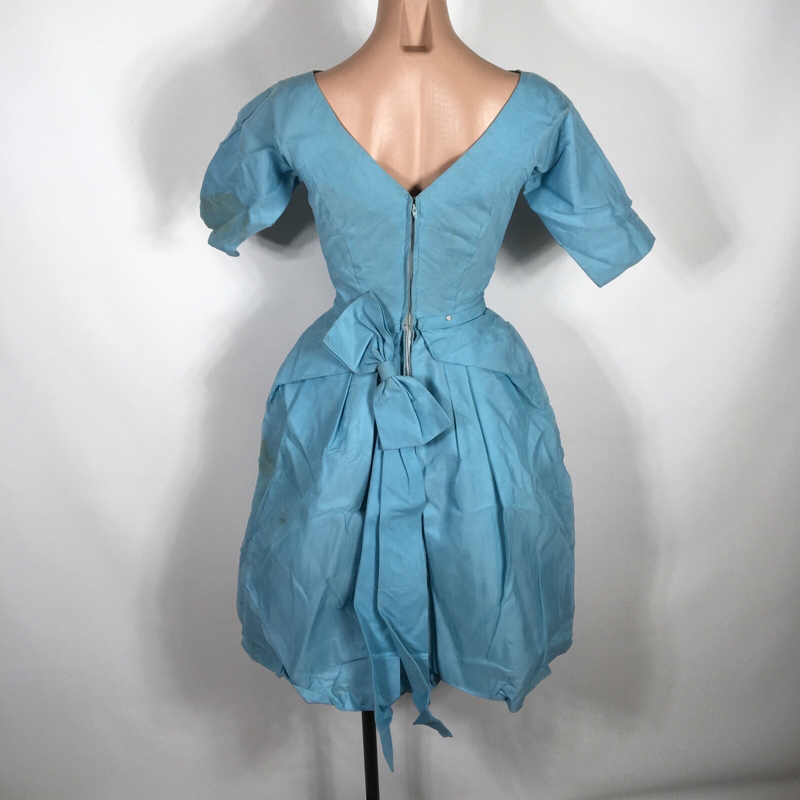 Vtg 50s 60s Dress Lorrie Deb San Francisco Blue Bubble Union MADE Party Puffy