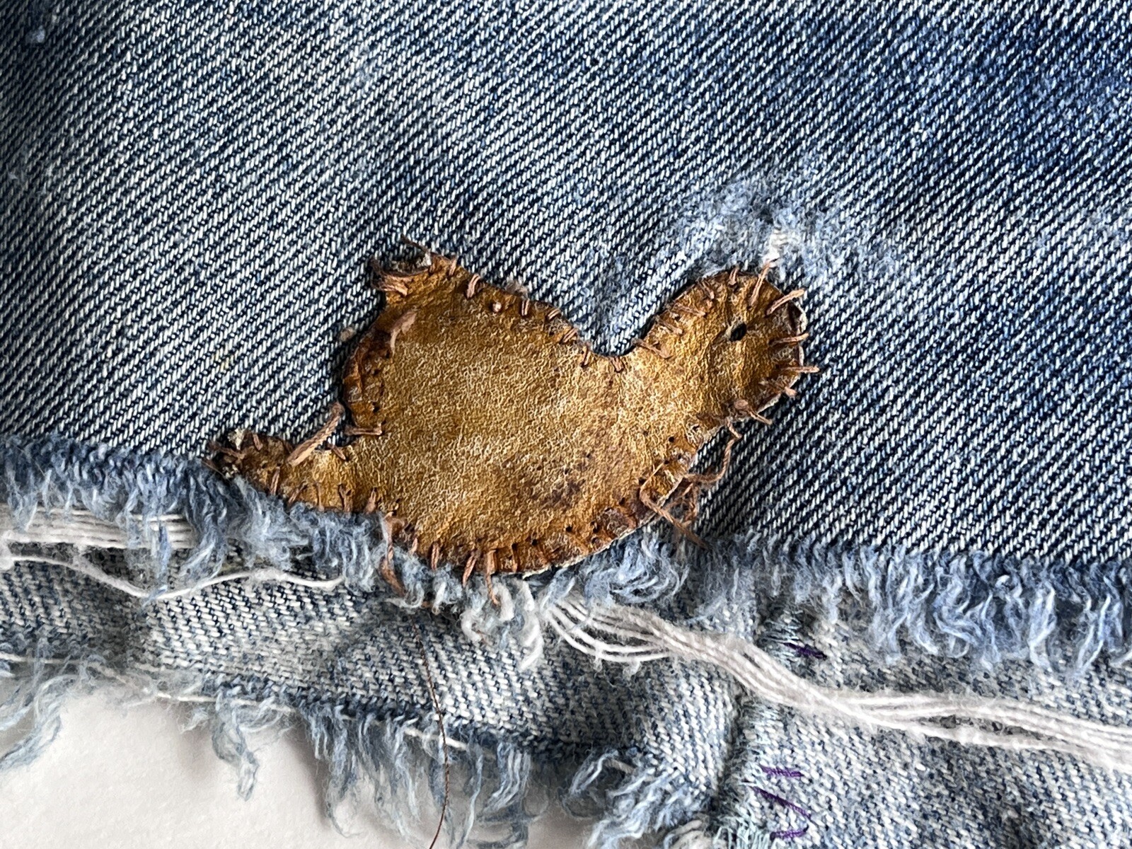 Vintage 1970s cut-offs Lee Denim Jeans Shorts Patched Repaired 28″ Waist