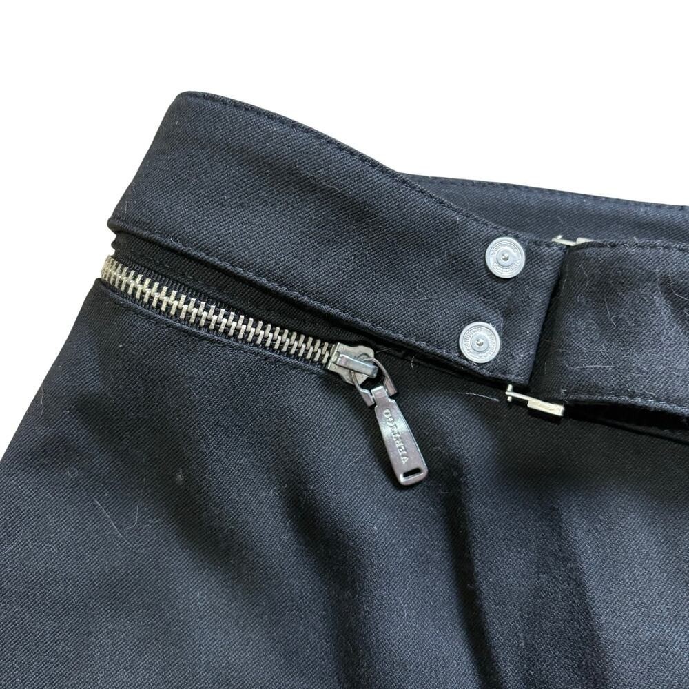 Vintage Vertigo Paris Women’s Low Rise Black Belted Zipper Wide Leg Size 8 Y2K