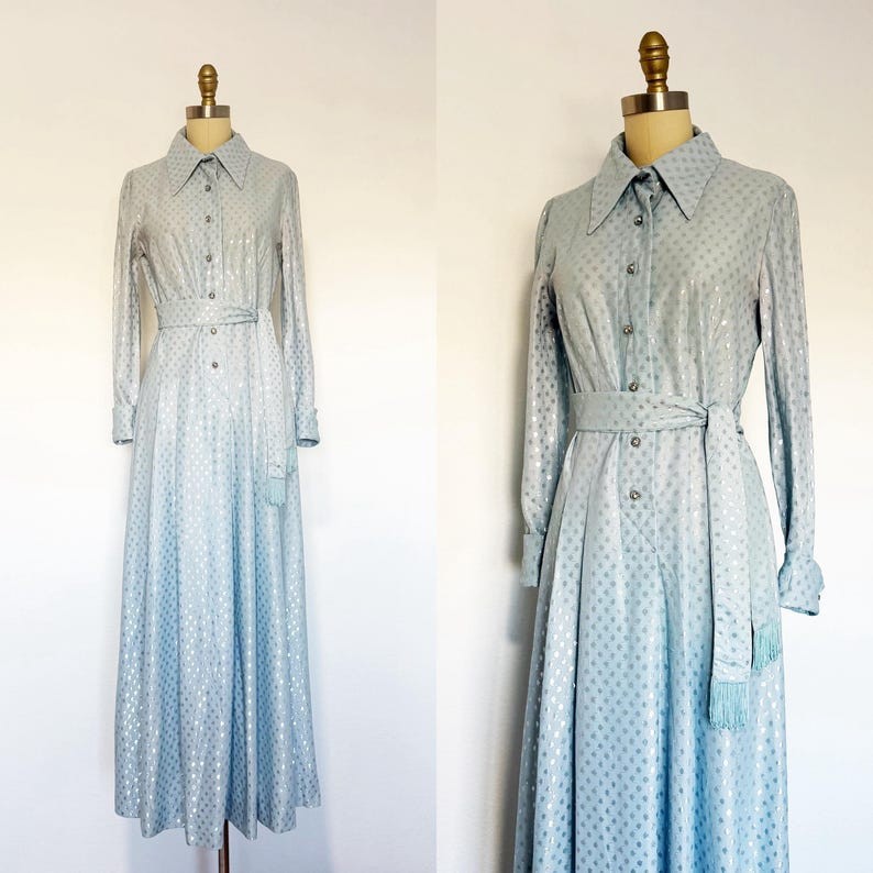 1960s Leslie Fay Gown / 1960s Gown / Metallic Gown / Size Medium