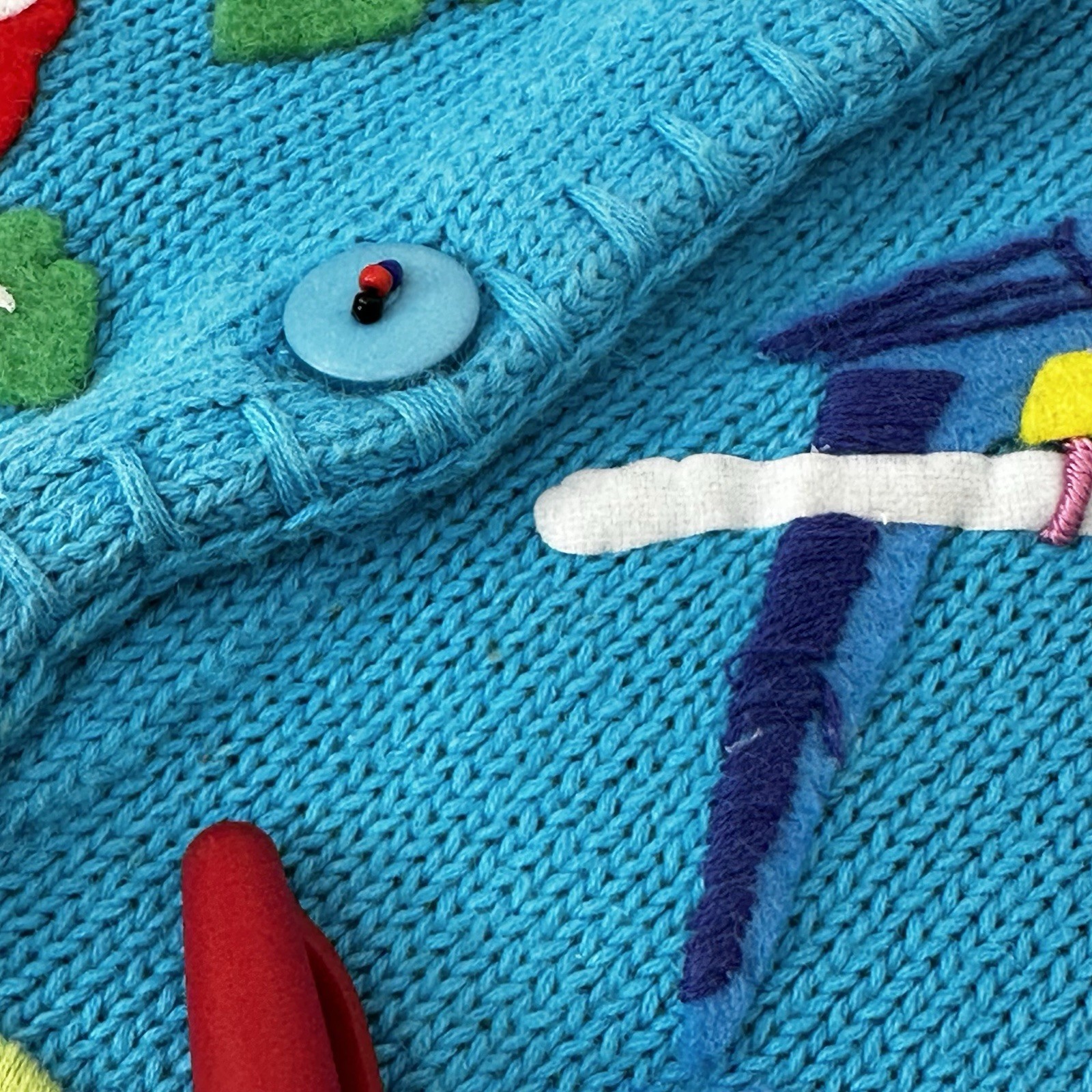 Susan Bristol VTG 1999 Parrot Cardigan Tropical Bird Knit RamieCotton Y2K S READ