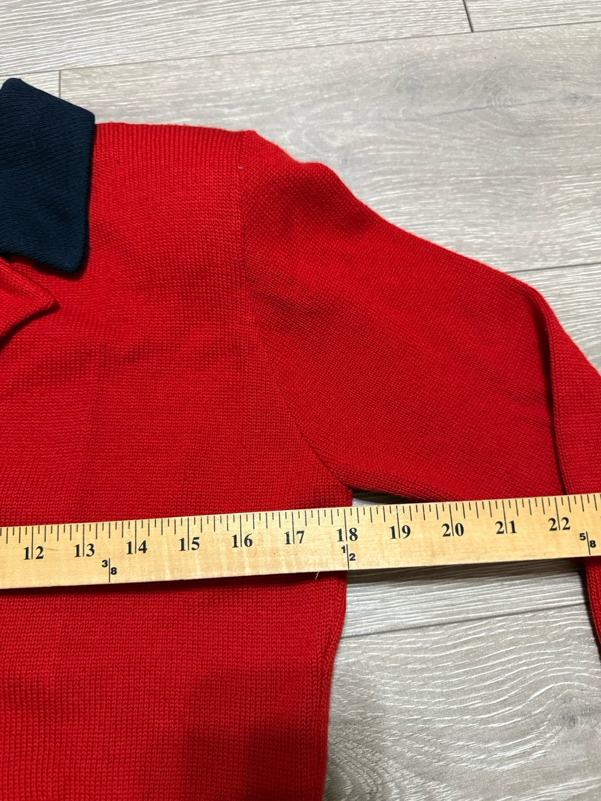Early St. John By Marie Gray Vintage Red Santana Knit Blazer/Cardigan Size 8 60s