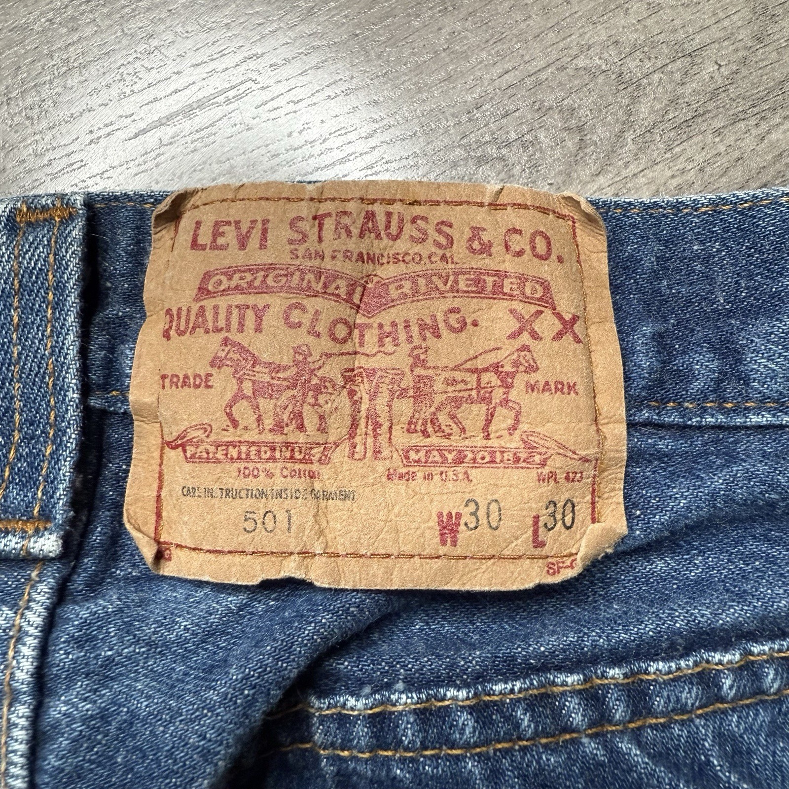 Vintage 90s Levis 501 Button Fly Jeans 28 x 27 Straight Made In USA