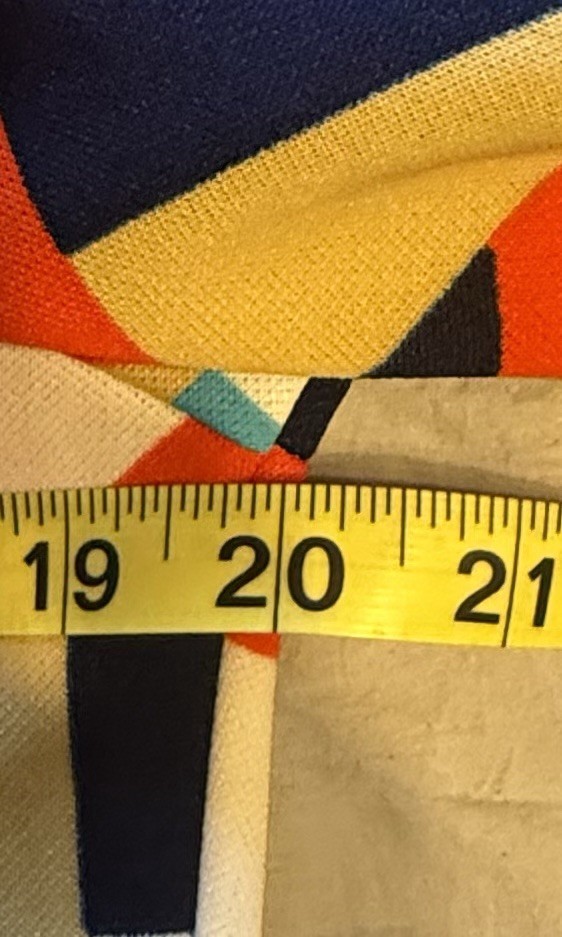 RARE Vtg 70’s 2 Pc Alex Coleman Suit Geometric Print Top Orange Pants Sz Sm