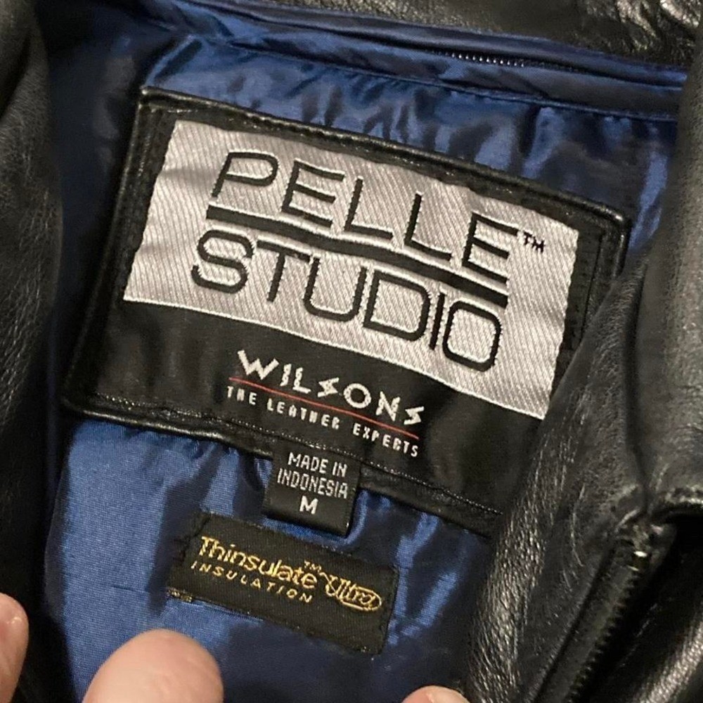 Wilson’s leather pelle studio belted leather jacket vtg thinsulate M/20