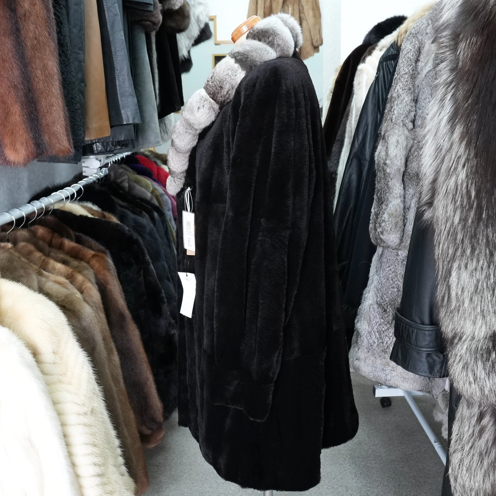 Shaved Mink and chinchilla Trim Coat – Genuine Vintage Fur From Japan