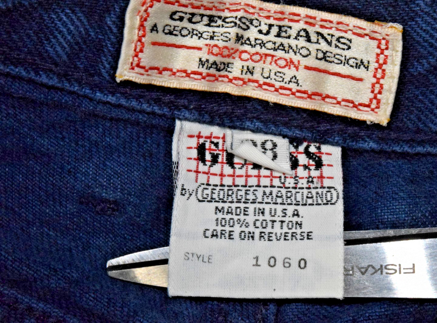 VTG Guess Jeans G Marciano 25 x 32 80s Navy Blue Wash High Waist Taper Made USA