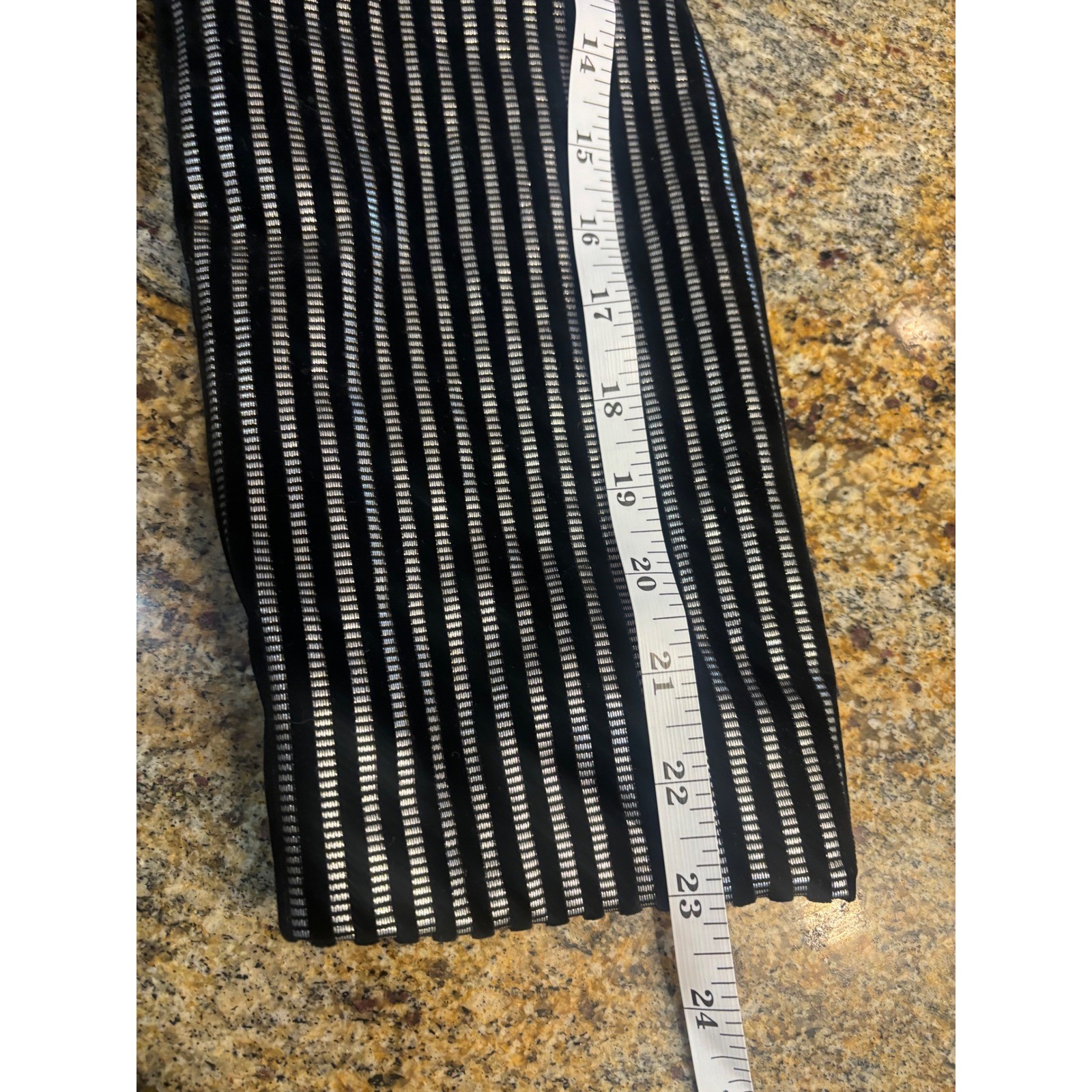 Vintage Count Romi Metallic Silver Black Striped Trench Coat Belted Size 16