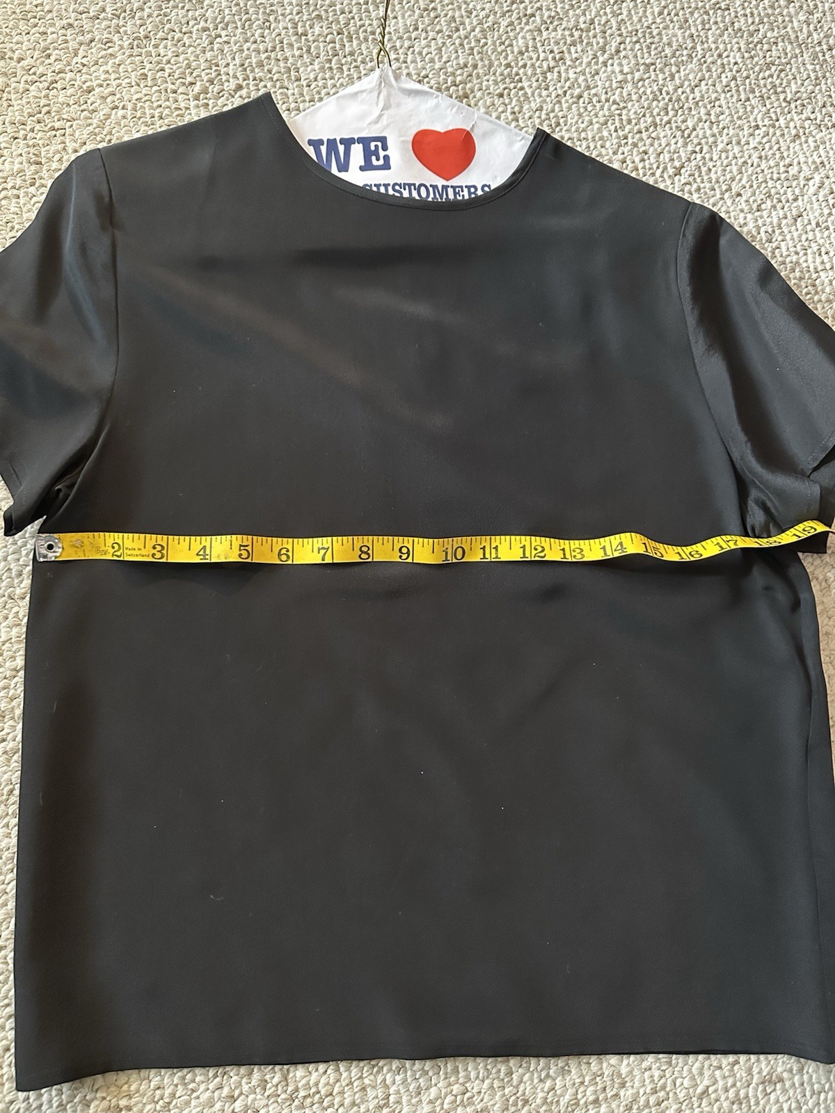 Hana Sung Vintage 100% Black Silk Box Blouse