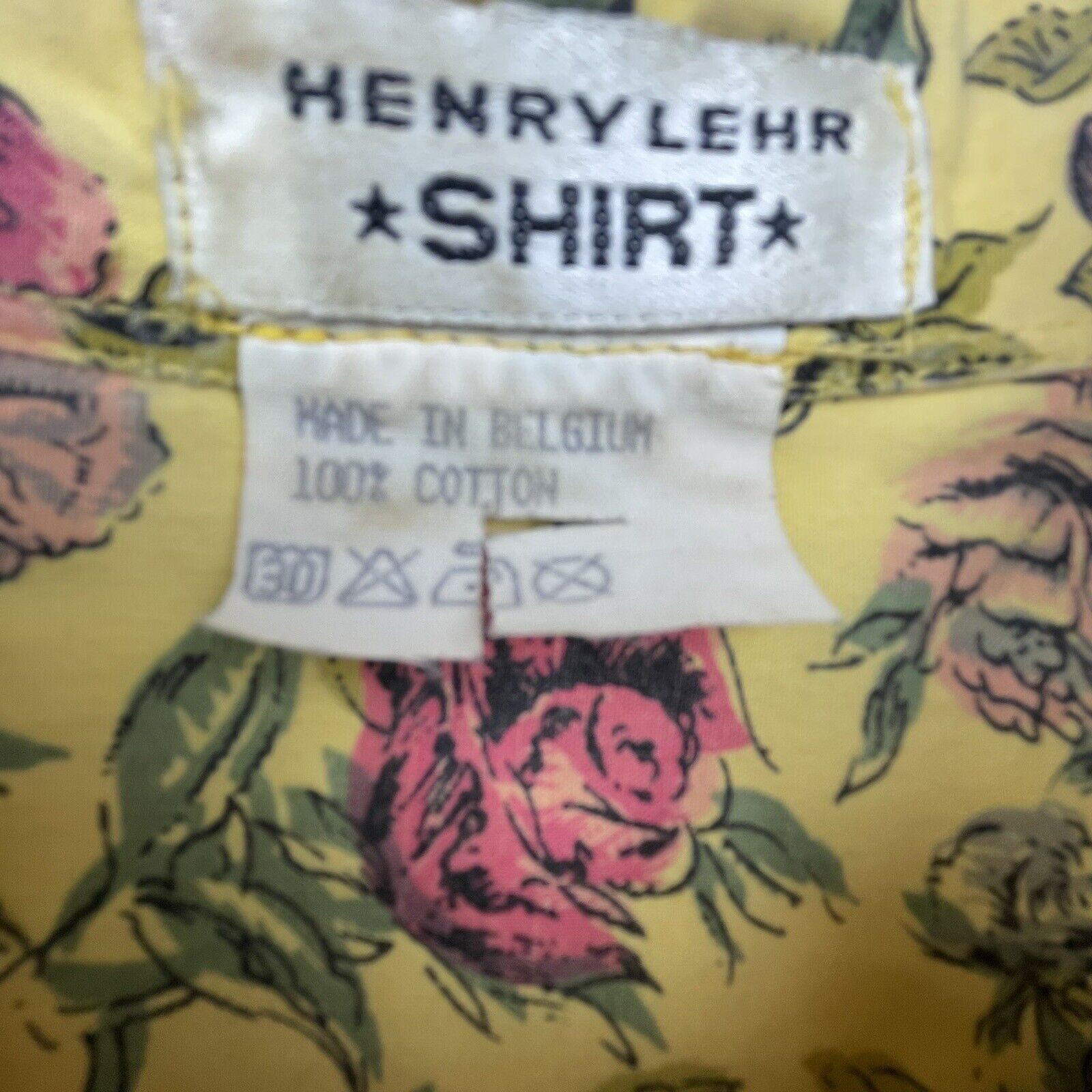 VTG Henry Lehr Shirt Womens Large Butter Yellow 70s Boho Grandma Romantic Boxy