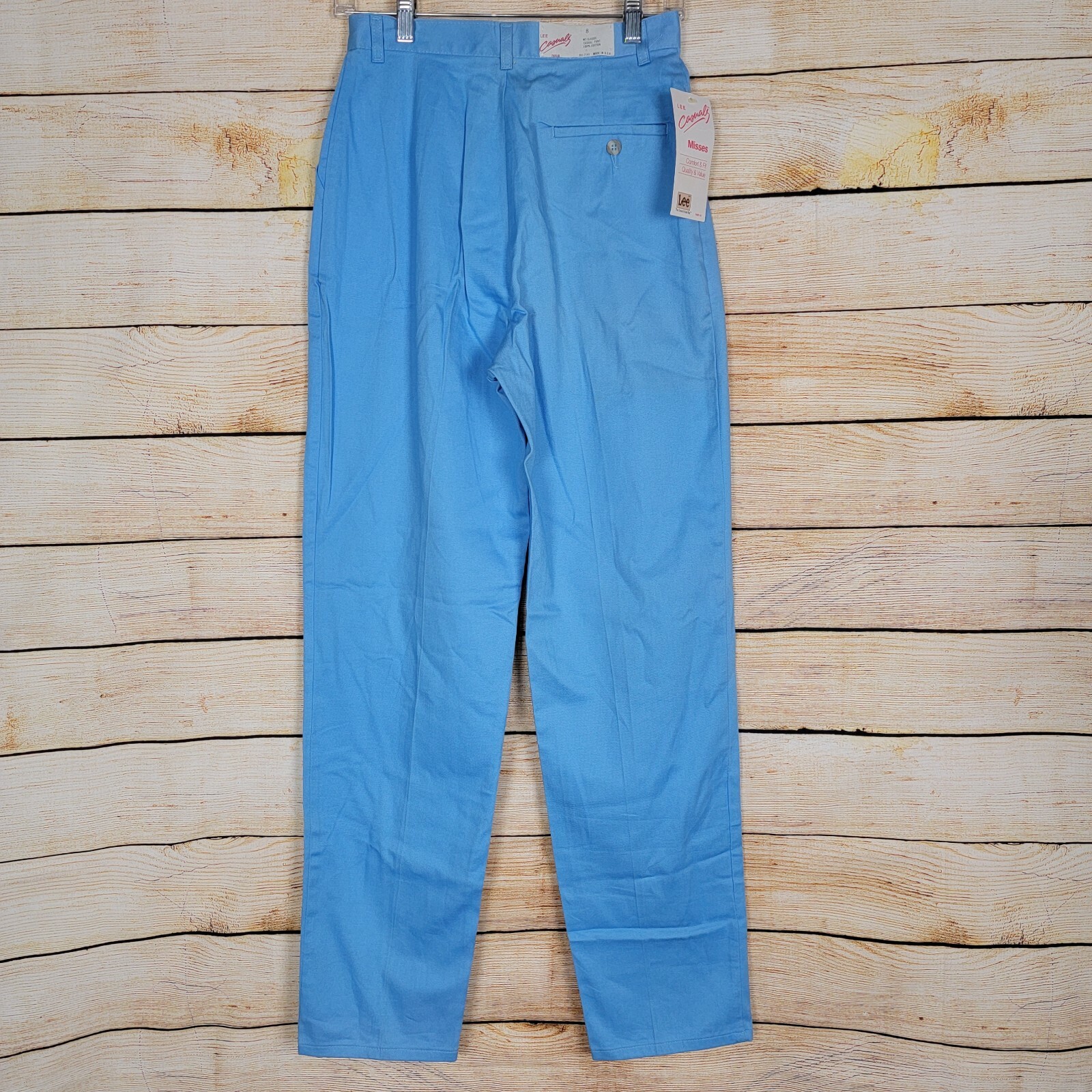 Vintage Lee Casuals Womens Pants Size 8 Blue Classic High Waist Mom 90s New