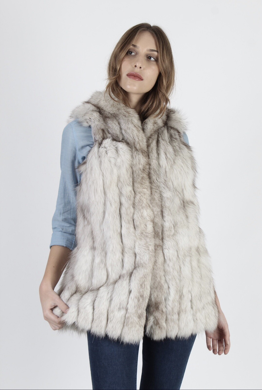 Vintage 80s Saga Fox Fur Vest