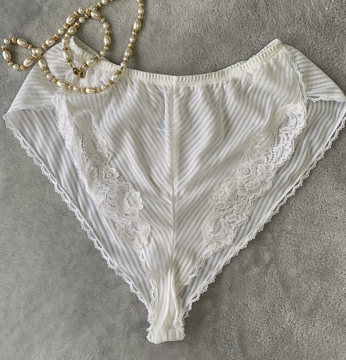 Vtg SHEER CHIFFON Lorraine Flutter Hi Thigh Panties 100% Nylon S 5