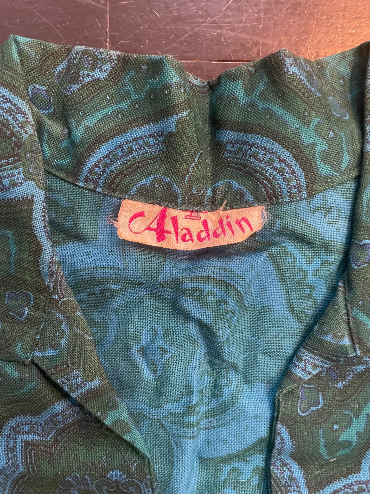 Vintage 70s Aladdin Mod Geometric Print Blouse Top