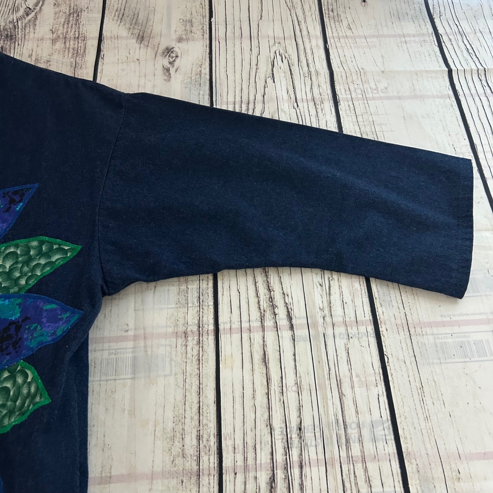 VTG Alfredo’s Wife Indigo Denim Applique Sun Deity Kachina Dress Pockets Blue