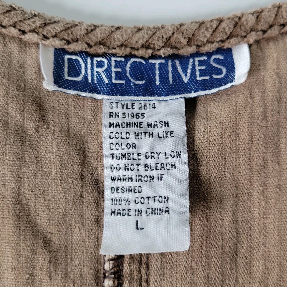 Vintage Directives Corduroy Pinafore Apron Dress Large Chocolate Brown Academia