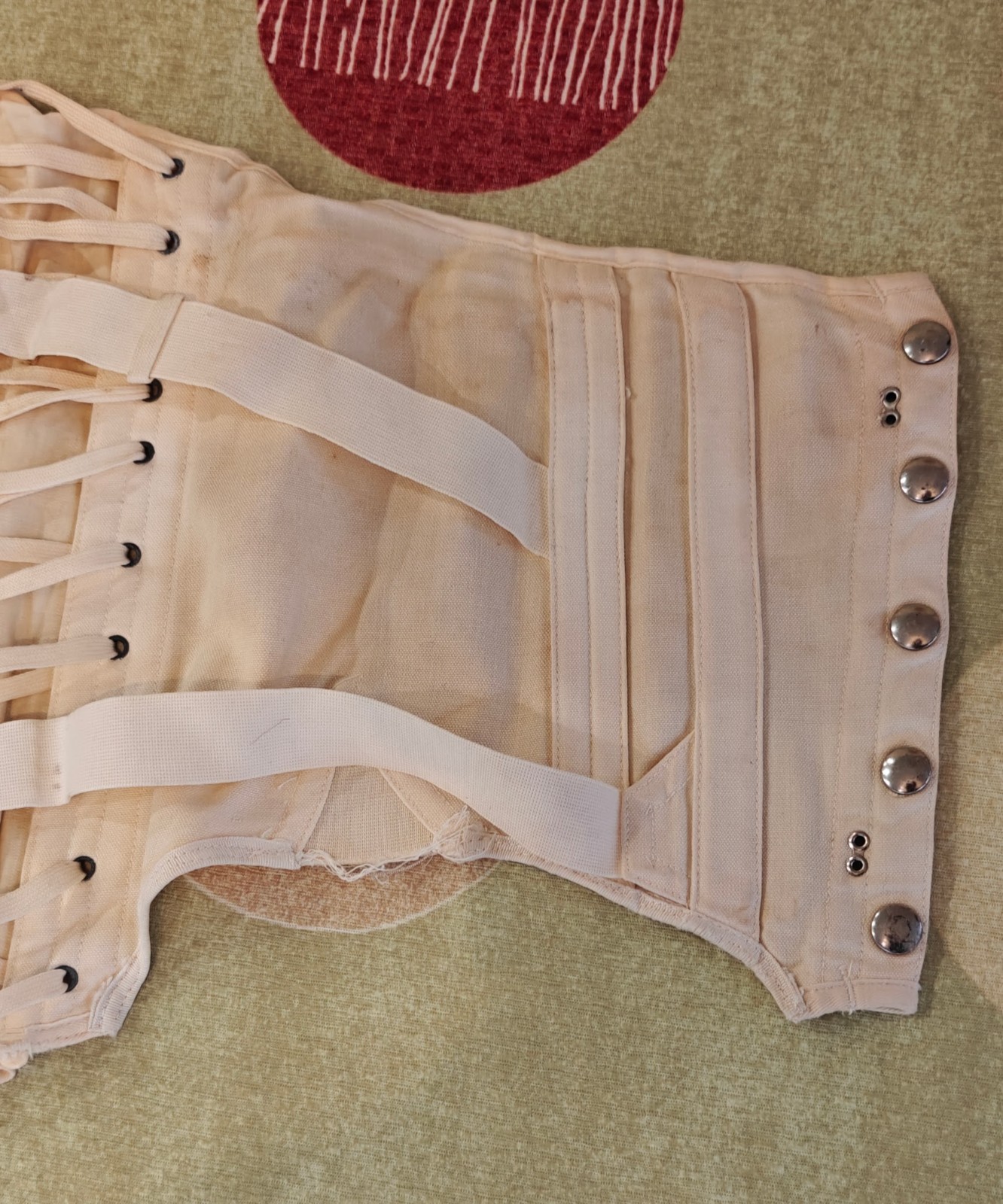 Vintage Side Lace CAMP Military/Medical Lumbar? Support Back Brace Canvas Corset