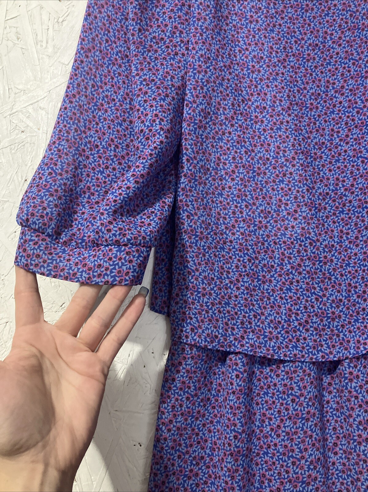 Vintage Alison Peters Purple, Pink Floral Dress Size 12