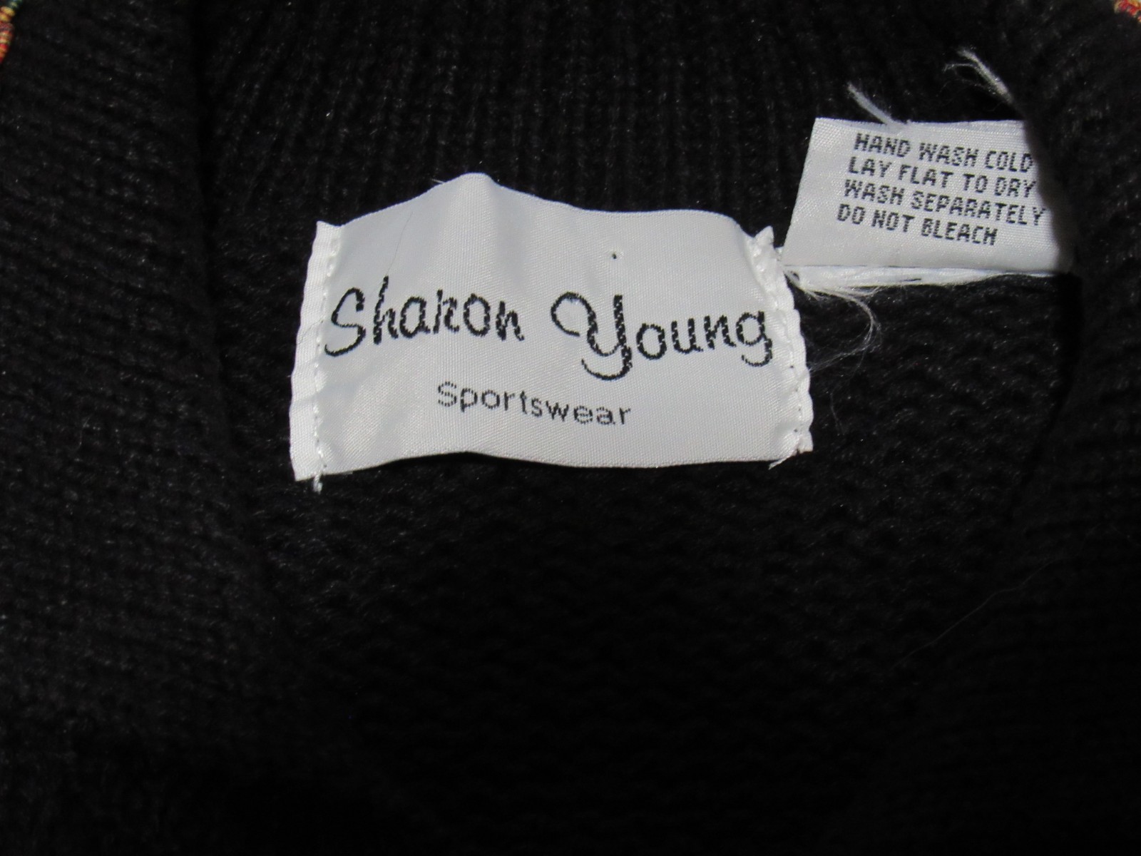 VTG Sharon Young Native American Black Sweater Vest TeePee Headdress Fringe S