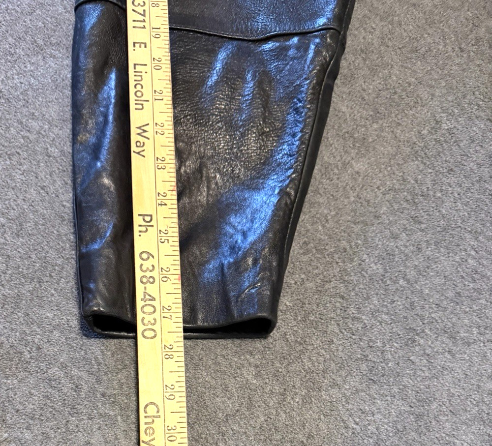 PELLE Black Leather Lined Trench Coat Size Medium Vintage 1980s