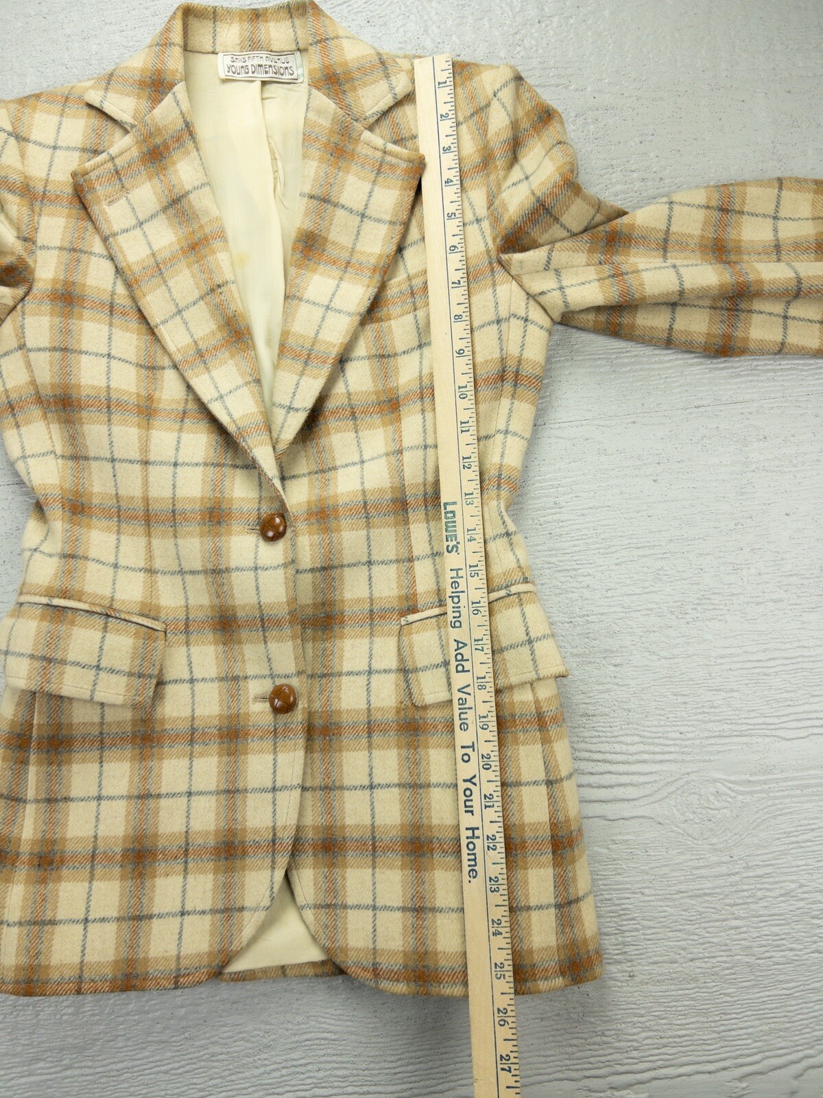 Sax Fifth Ave Yong Dimensions plaid jacket 2 button see details VINTAGE