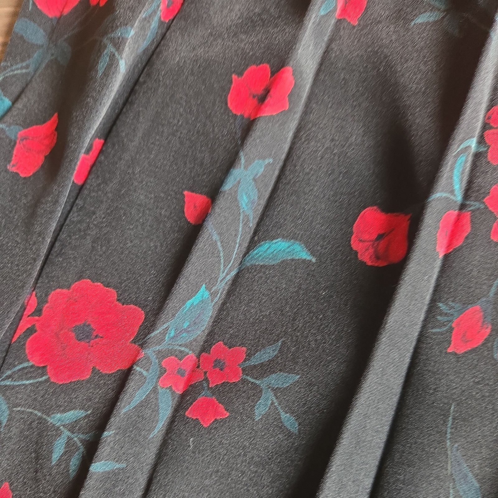 Vtg Leslie Fay Skirt Floral 18wp Pleated Elastic Waist