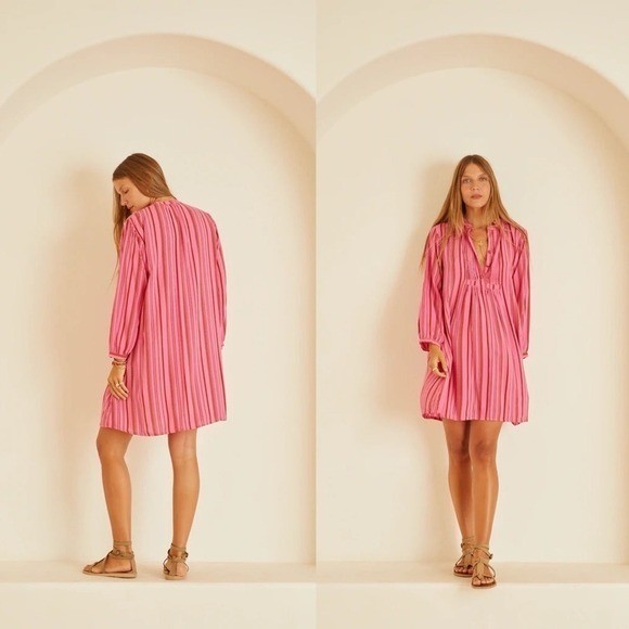 NWOT Natalie Martin Sammie Pink Striped Dress Sz XS