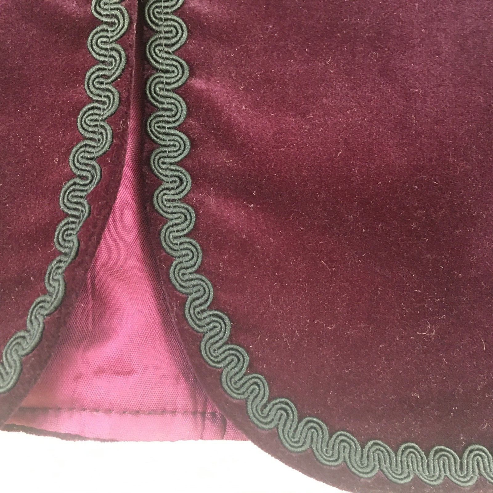 renaissance Ren Faire Womens Velvet jacket lined Size 8 Plum Black Boho