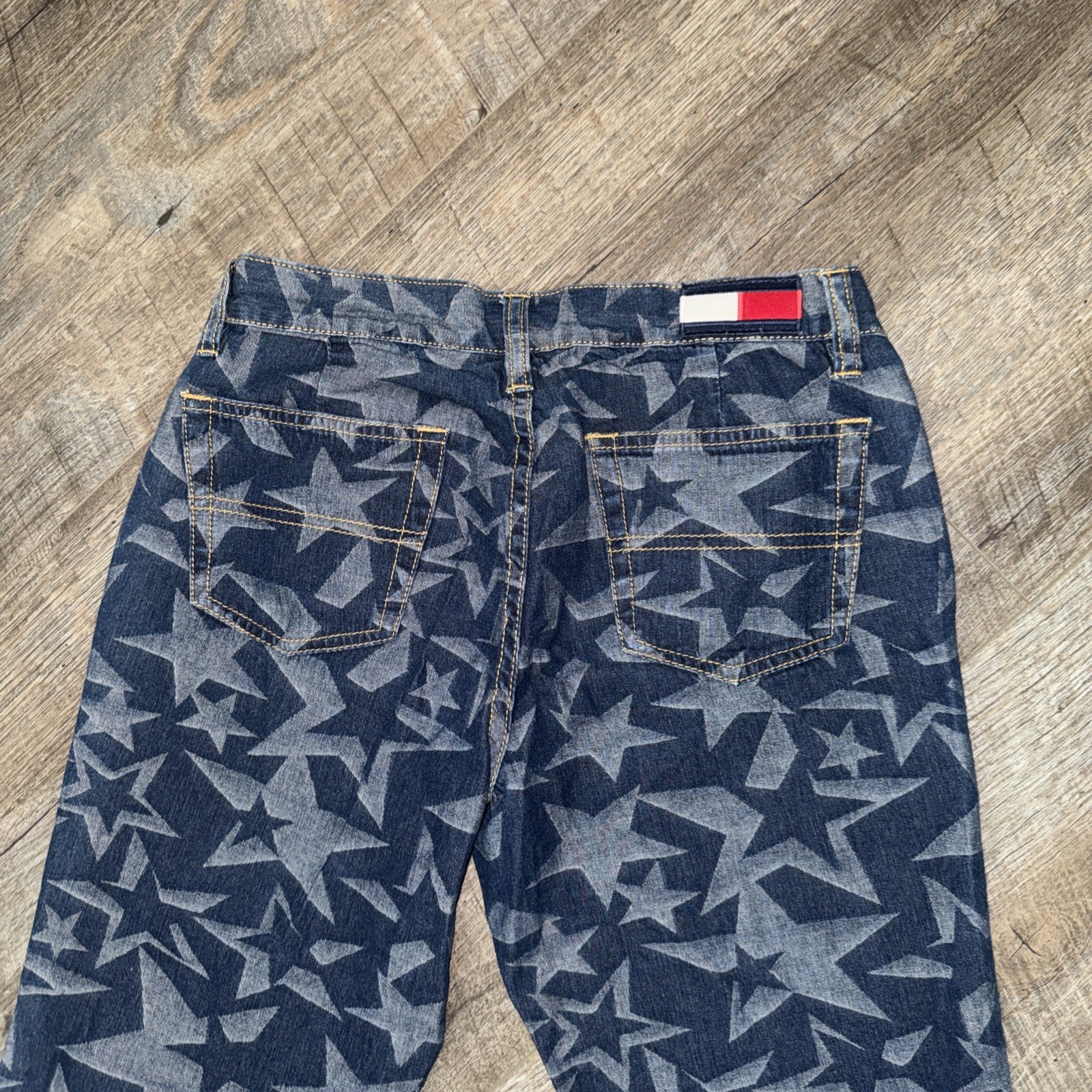 Vintage Y2K Tommy Jeans Hilfiger PATRIOTIC STARS Flare jeans Women size 5
