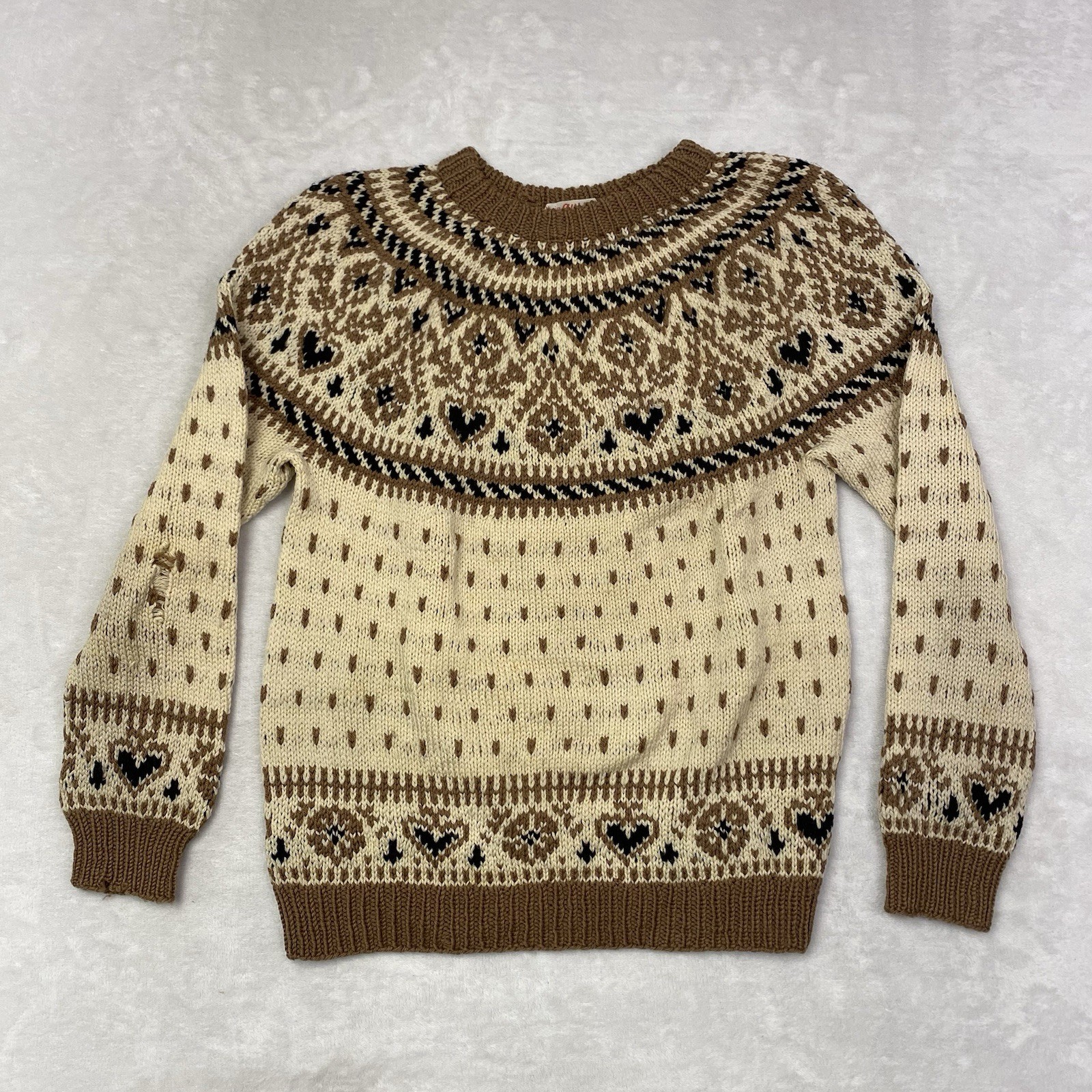 True Vintage 50/60’s Olivia Ausoni Sports Wool Handknit Sweater Womens 17 x 22.5
